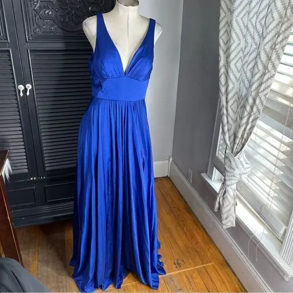 cinderella divine royal blue dress Cinderella Divine -CC2346 V-Neck Mermaid Dress